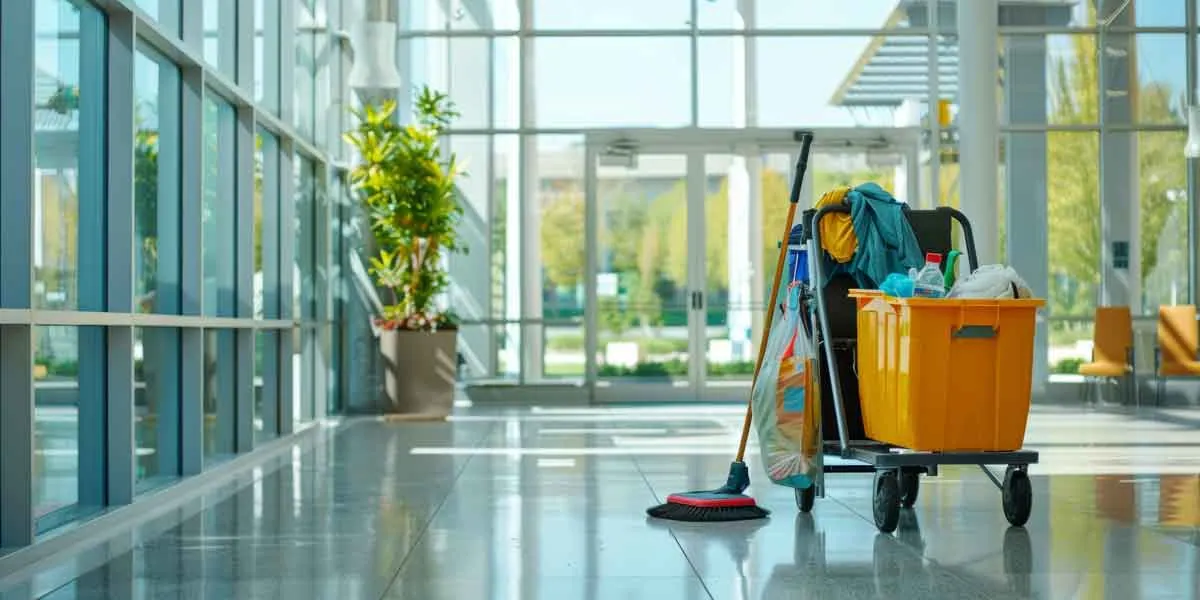 Fresh commercial space after a post-construction clean