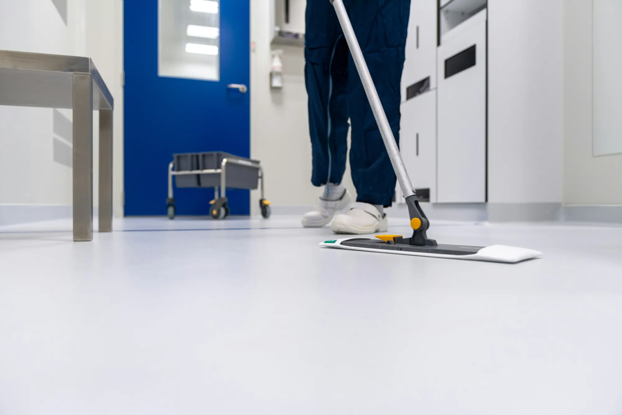 Medical-grade floor cleaning with hospital-grade protocols