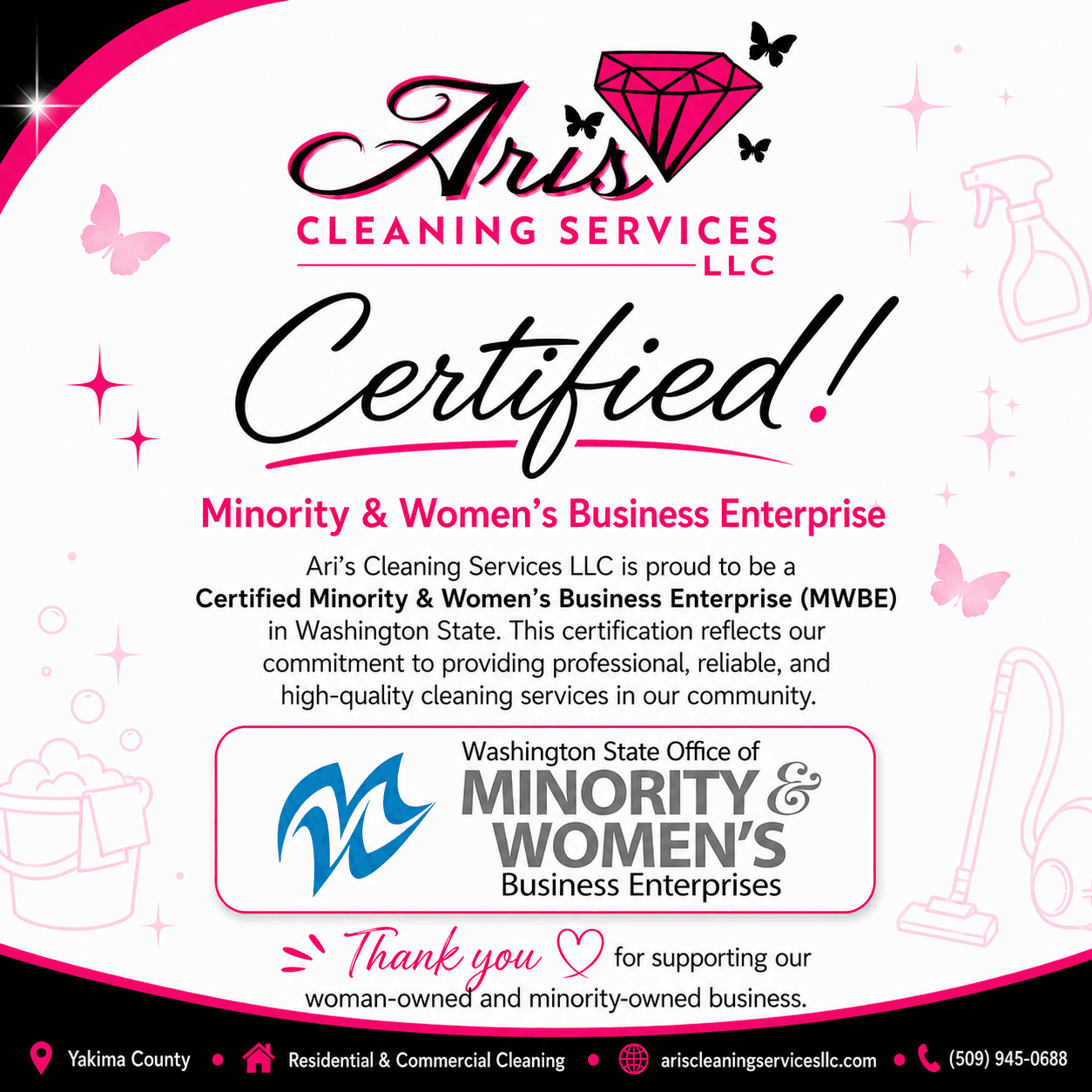 Ari's Cleaning Services LLC — Certified Minority & Women's Business Enterprise, Washington State Office of Minority & Women's Business Enterprises